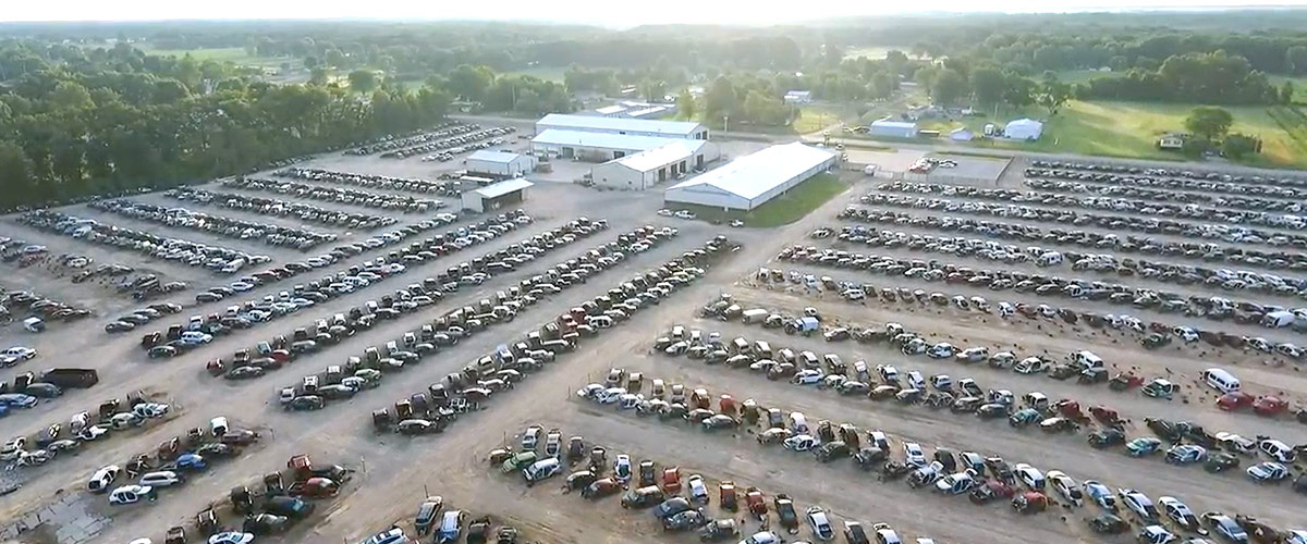 overhead view of the lot behind the building