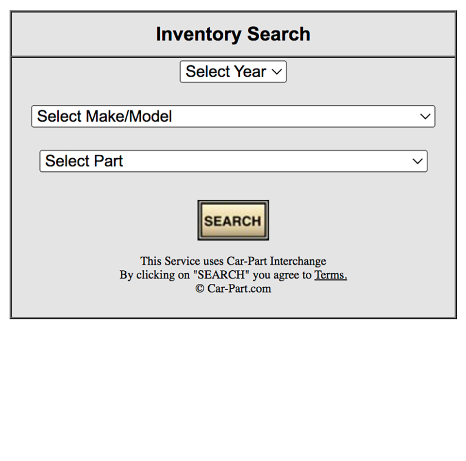 parts inventory search view