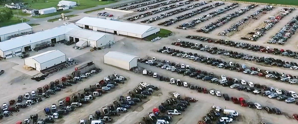 overhead view of the lot behind the building